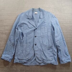 Fortune Goods Rum Selvedge Chambray Jacket Mens L Blue Chore Work Button Front